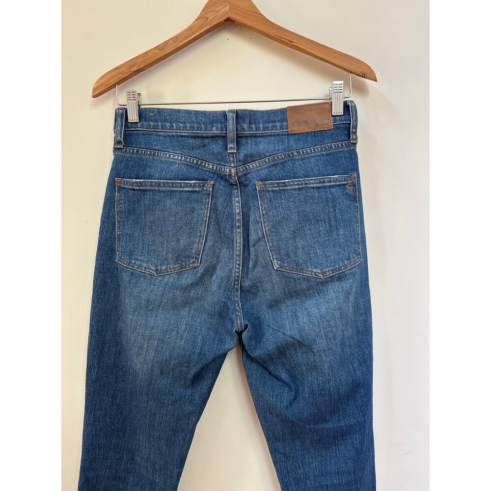 Madewell 10” High Rise Distressed Demi Bootcut Jeans Raw Hem Sz 28 Classic - Picture 5 of 6